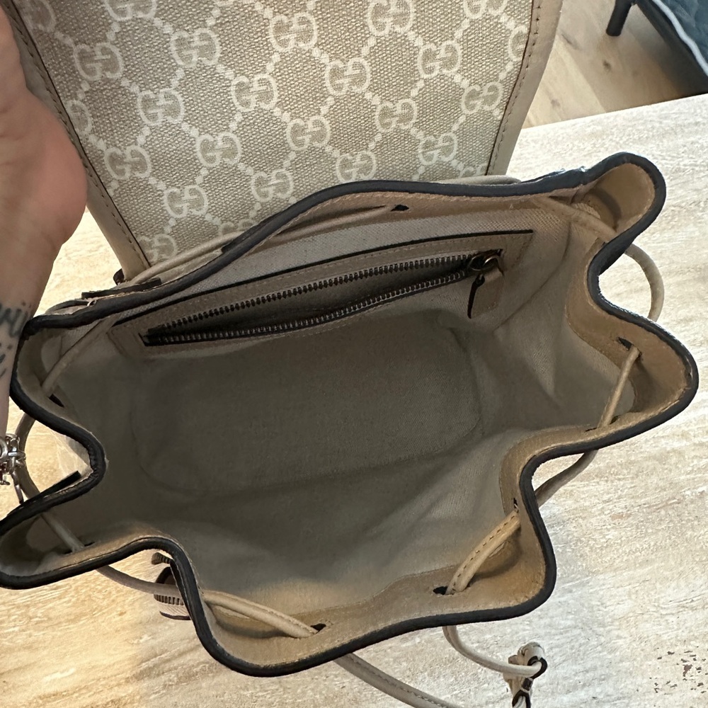 Gucci Ophidia Cream Drawstring Medium Backpack Wi… - image 8